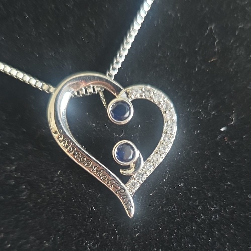 Heart "This Too Shall Pass" Pendant Necklace New